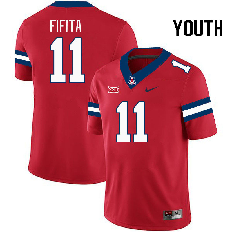 Youth #11 Noah Fifita Arizona Wildcats Big 12 Conference College Football Jerseys Stitched-Red